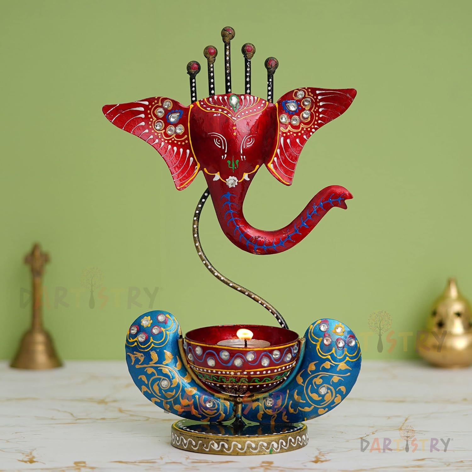 ARA Iron Tealight Holder For Home Decor - Figurine - Home Decorative Items/Home Decor Items For Living Room/Pooja Room Decoration Item - Gift Items/Diwali Gift Items